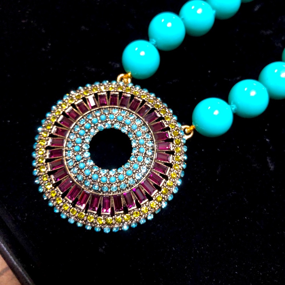 Heidi Daus turquoise and multi stone necklace.